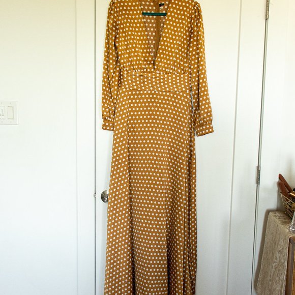 ZCrave SATIN POLKA DOT MAXI DRESS - Picture 1 of 3